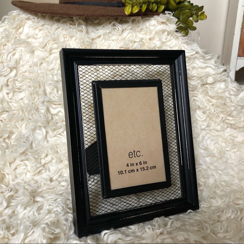 NWT Distressed Black Picture Frame
